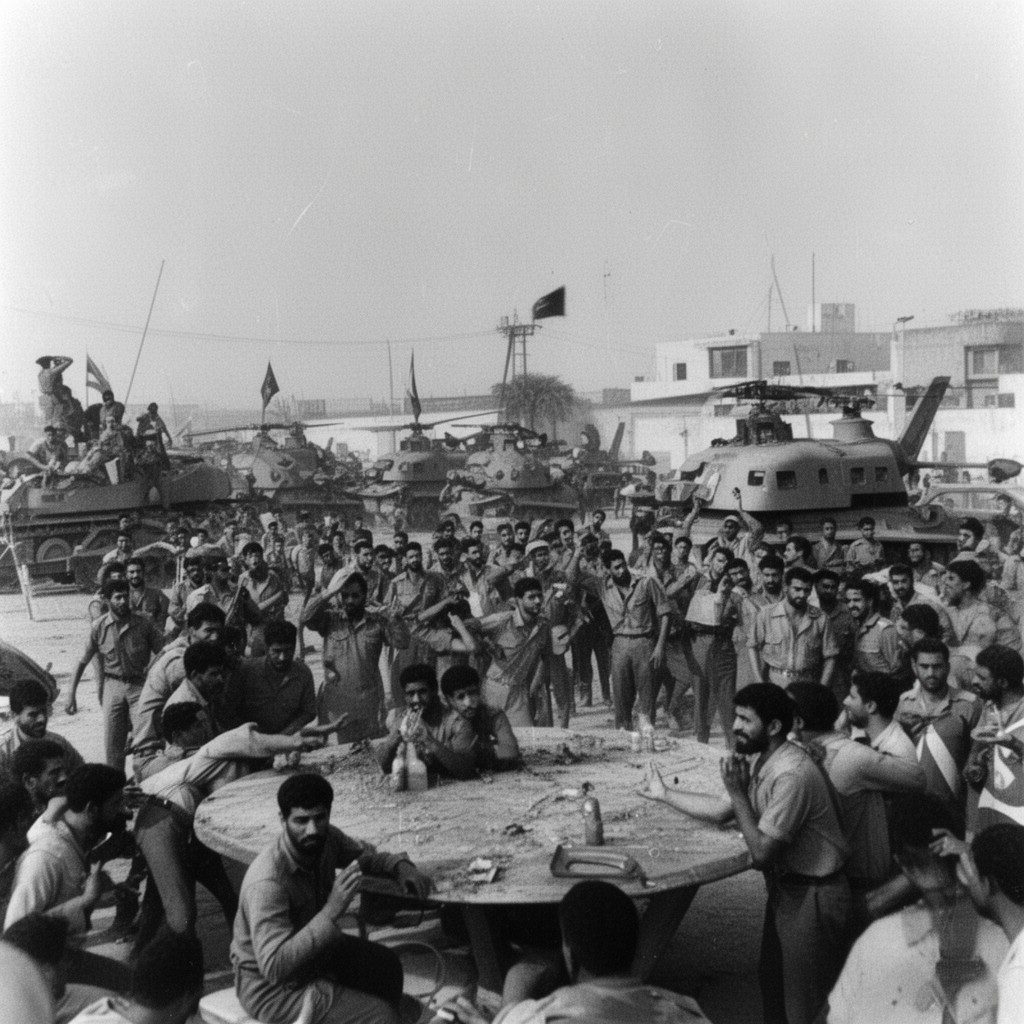 AI-generated illustration of 1969 Libyan coup d'état