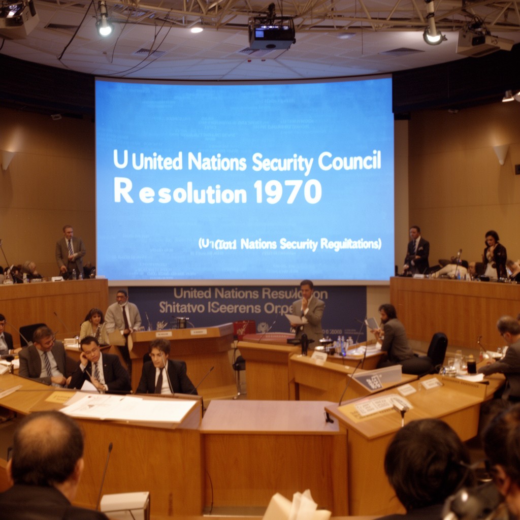 AI-generated illustration of United Nations Security Council Resolution 1970