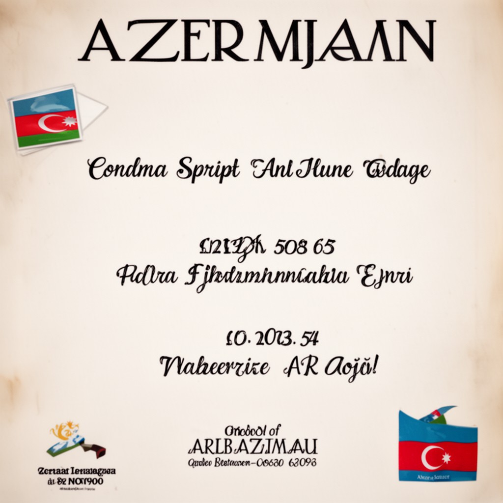 AI-generated illustration of Latin script (Azerbaijan)