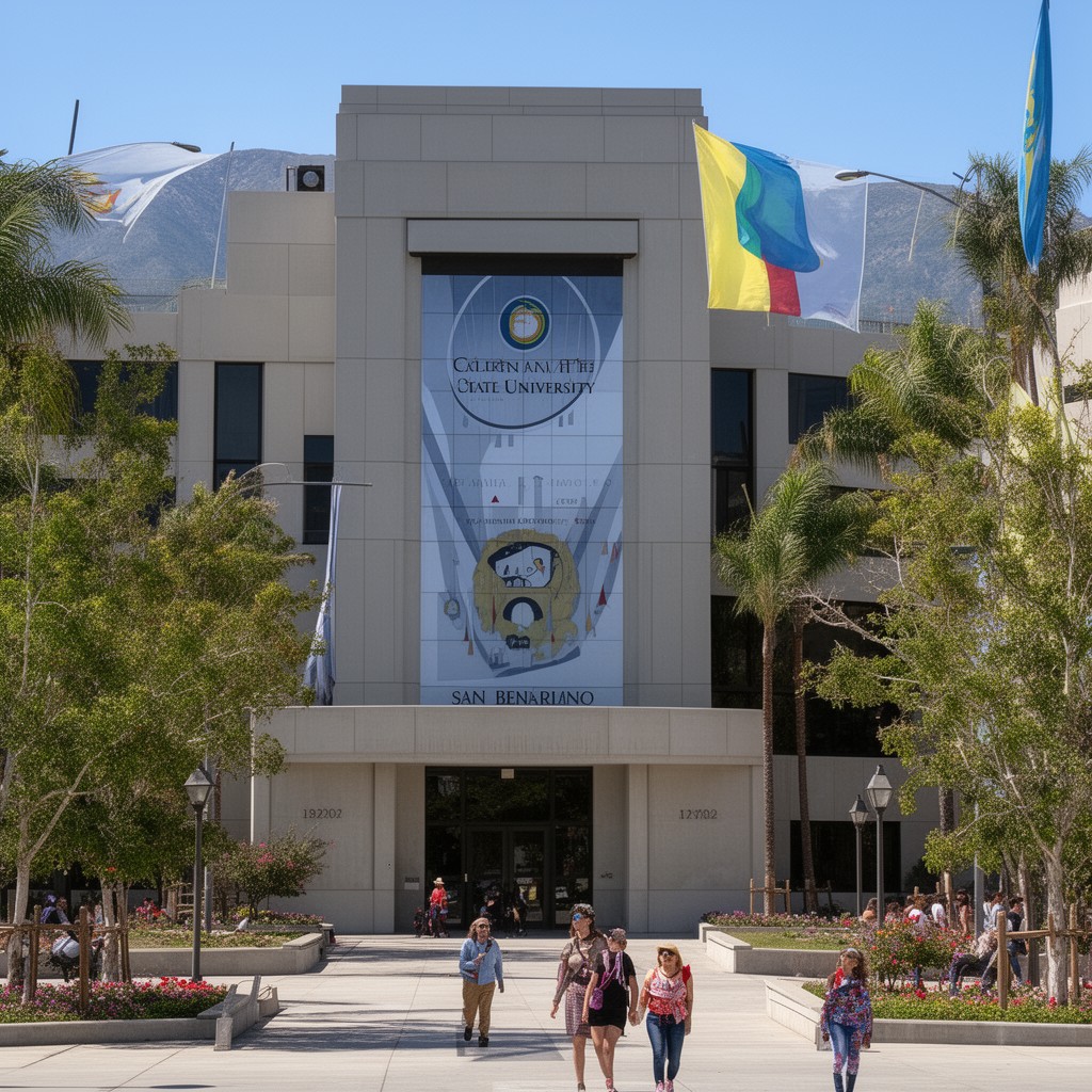 AI-generated illustration of California State University, San Bernardino