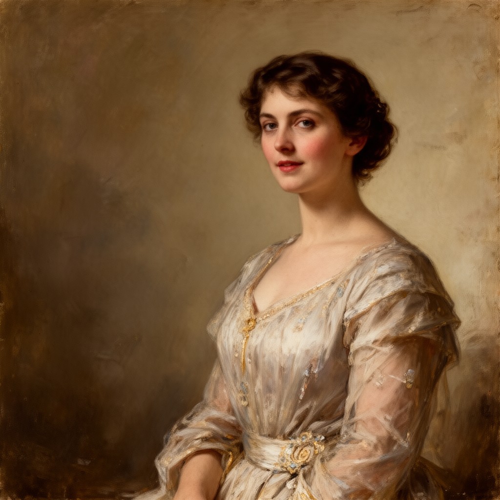 AI-generated illustration of Helen Dinsmore Huntington