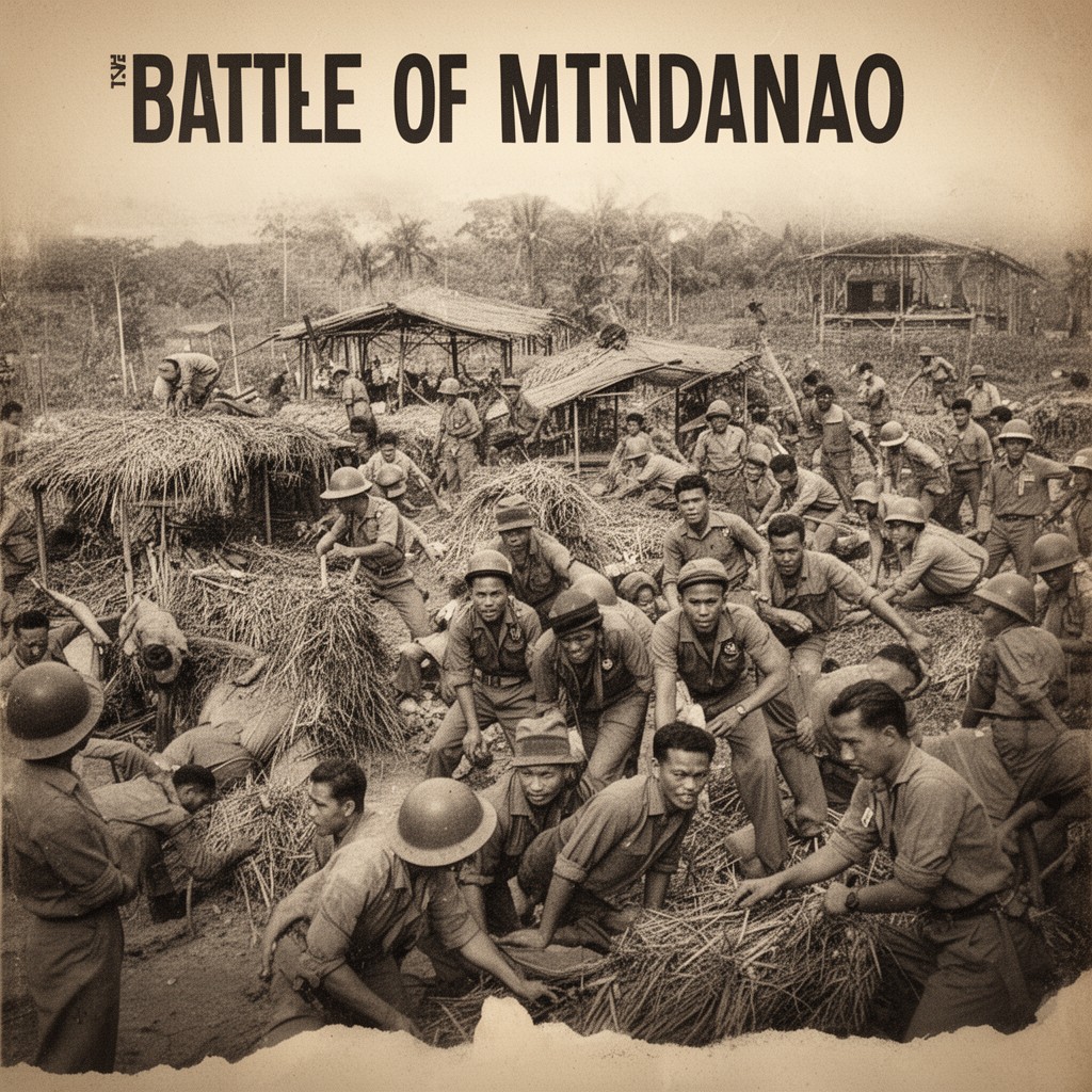 AI-generated illustration of Battle of Mindanao (1945)