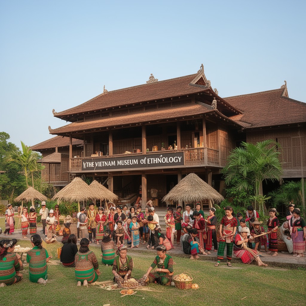 AI-generated illustration of Vietnam Museum of Ethnology