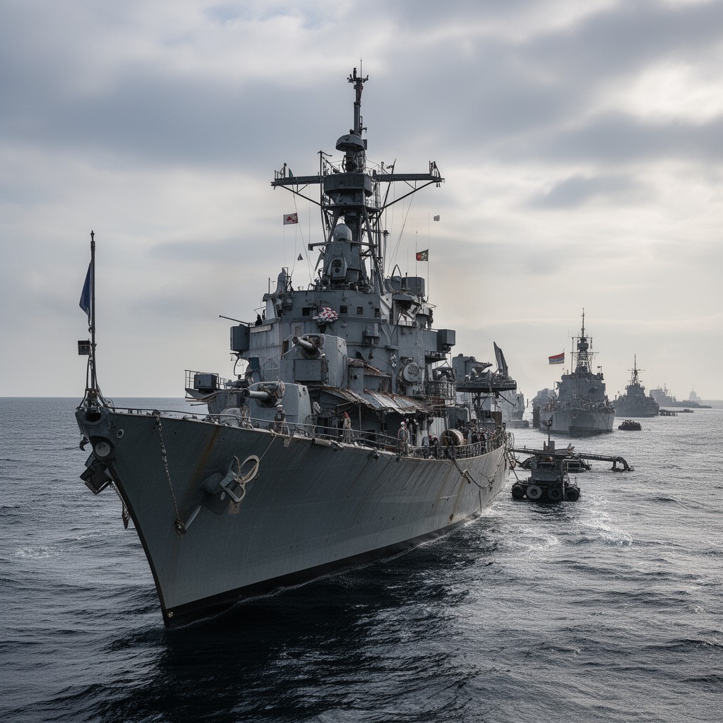 AI-generated illustration of USS Mustin (DD-413)