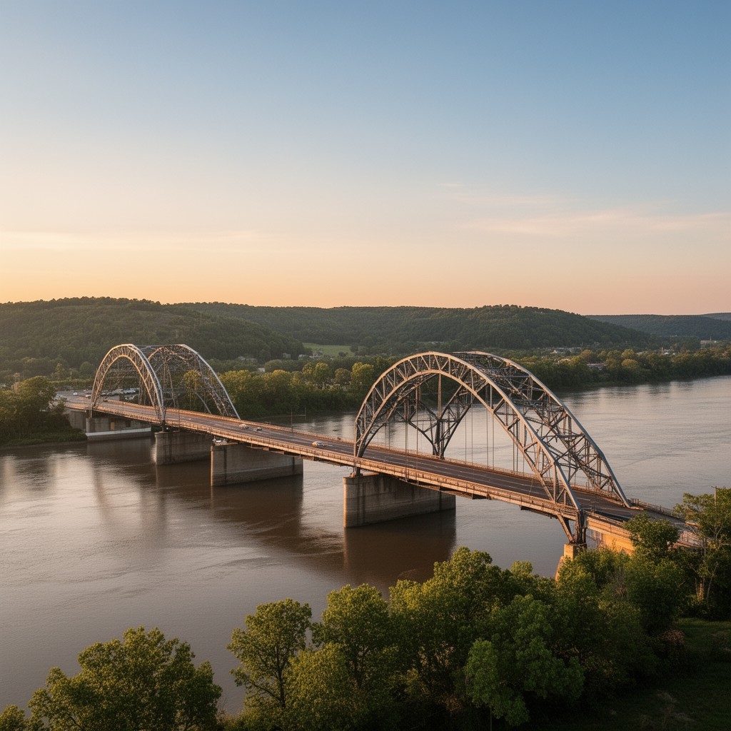 AI-generated illustration of Mark Twain Memorial Bridge