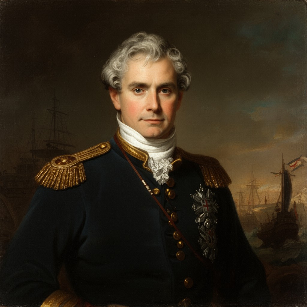 AI-generated illustration of Admiral Samuel Hood