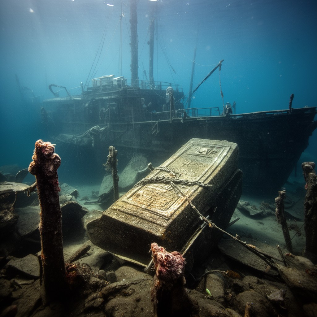 AI-generated illustration of shipwreck of the Beatrice