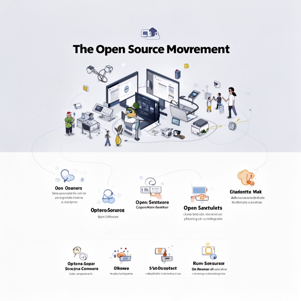 AI-generated illustration of open-source movement
