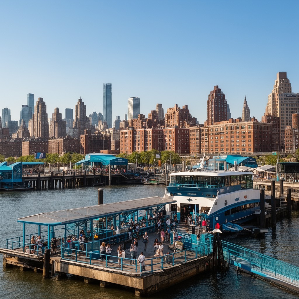 AI-generated illustration of East 34th Street Ferry Landing