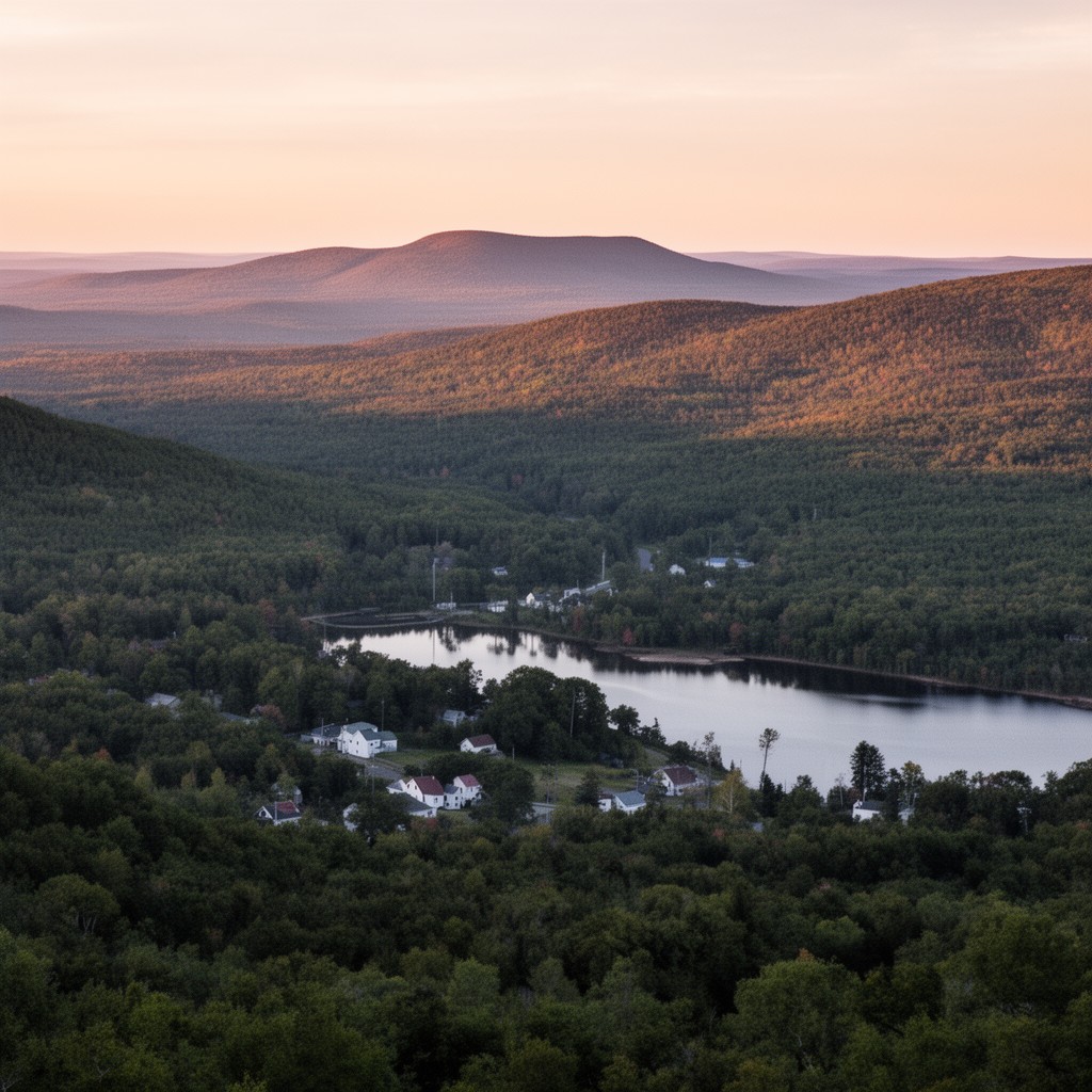 AI-generated illustration of central Maine
