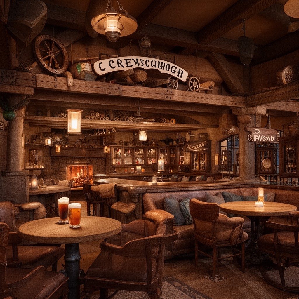 AI-generated illustration of Crew's Cup Lounge