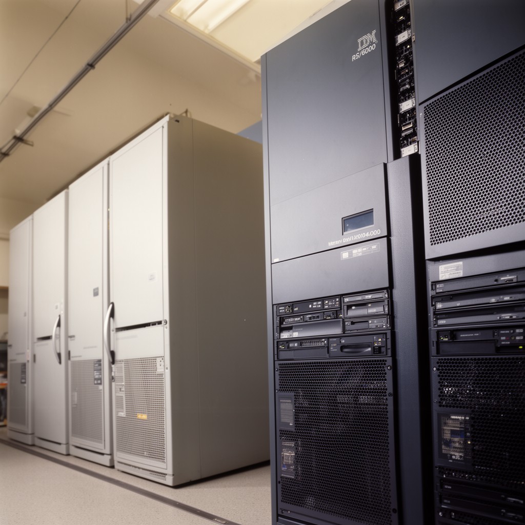 AI-generated illustration of IBM RS/6000 systems
