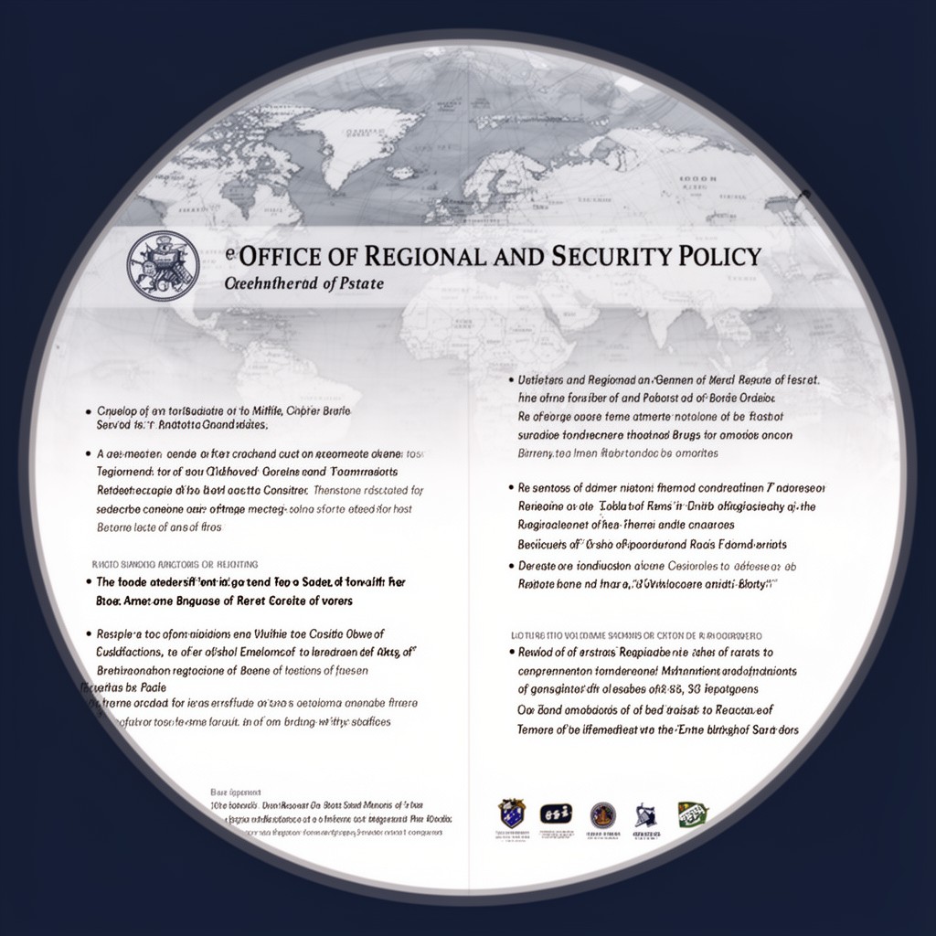 AI-generated illustration of Office of Regional and Security Policy