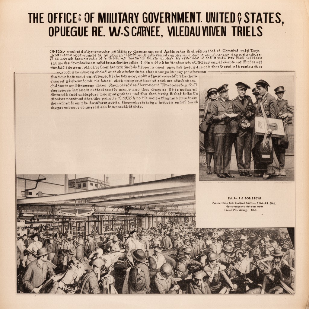 AI-generated illustration of Office of Military Government, United States (OMGUS)