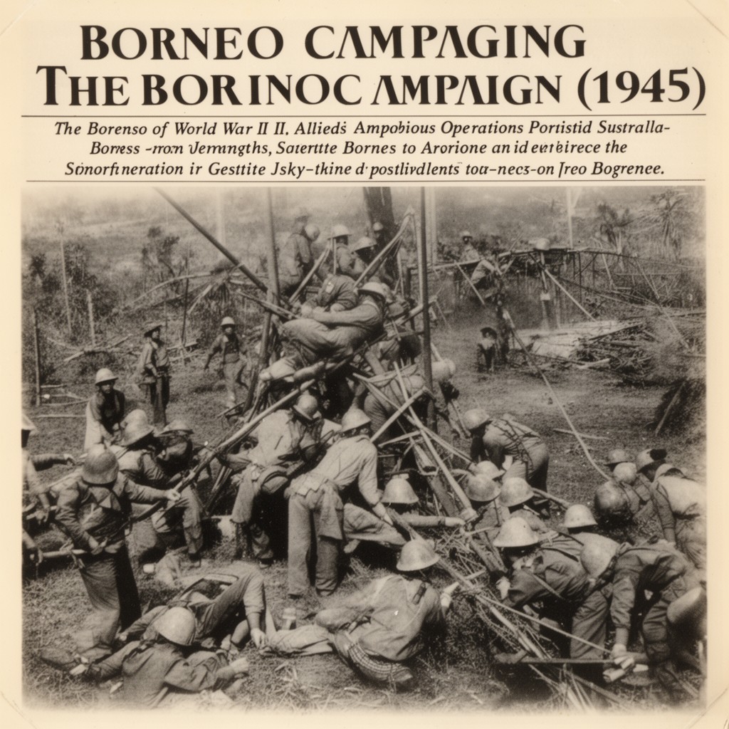 AI-generated illustration of Borneo campaign (1945)