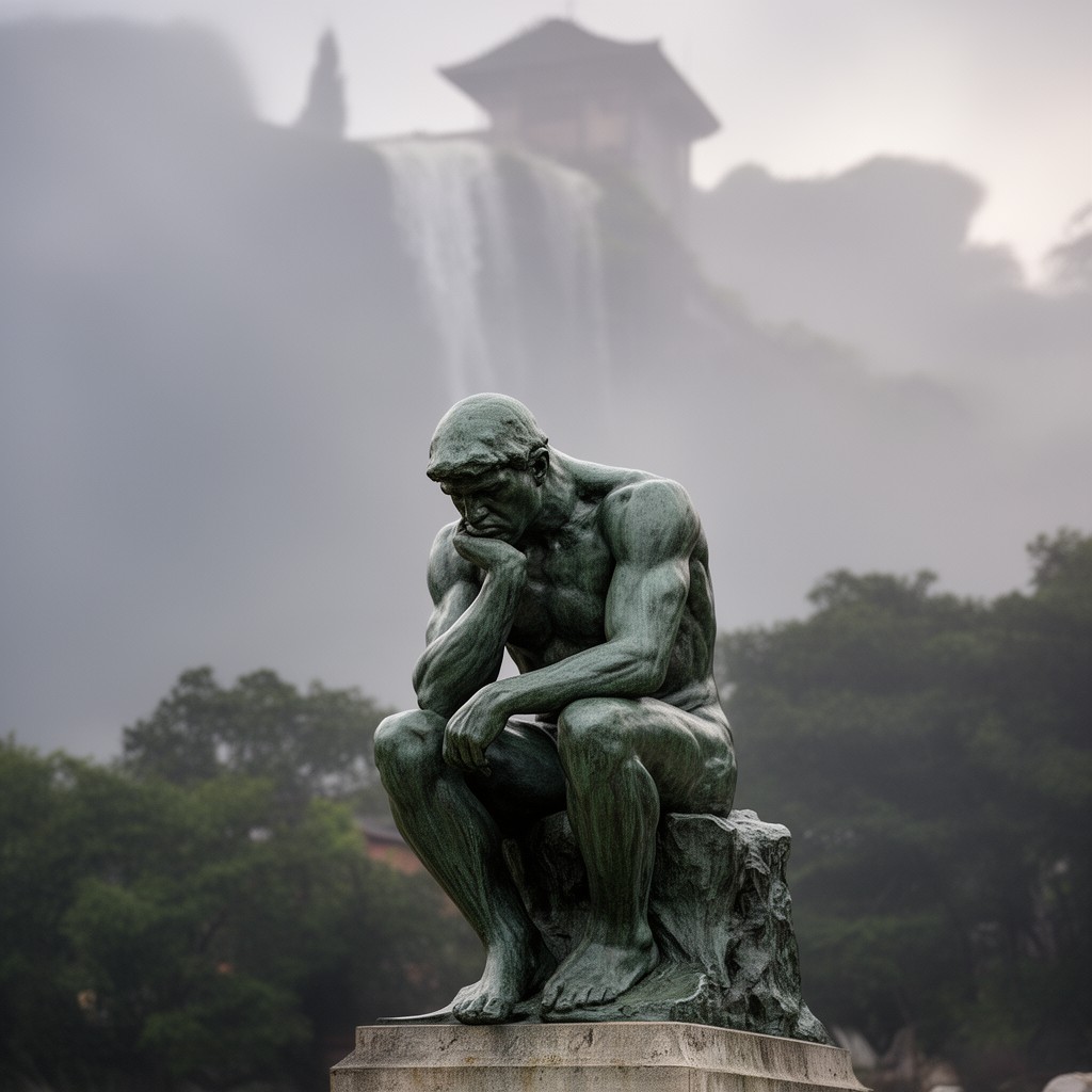 AI-generated illustration of The Thinker