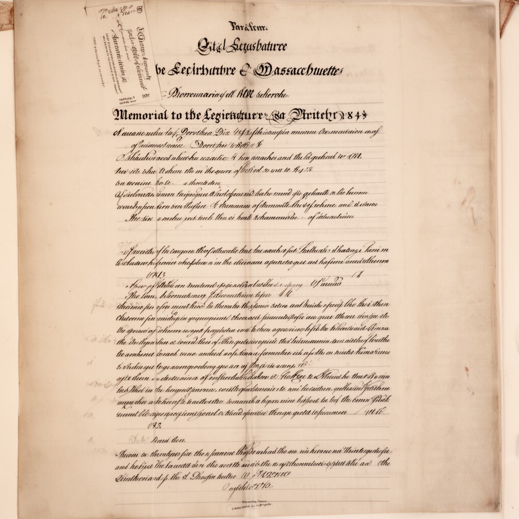 AI-generated illustration of Memorial to the Legislature of Massachusetts