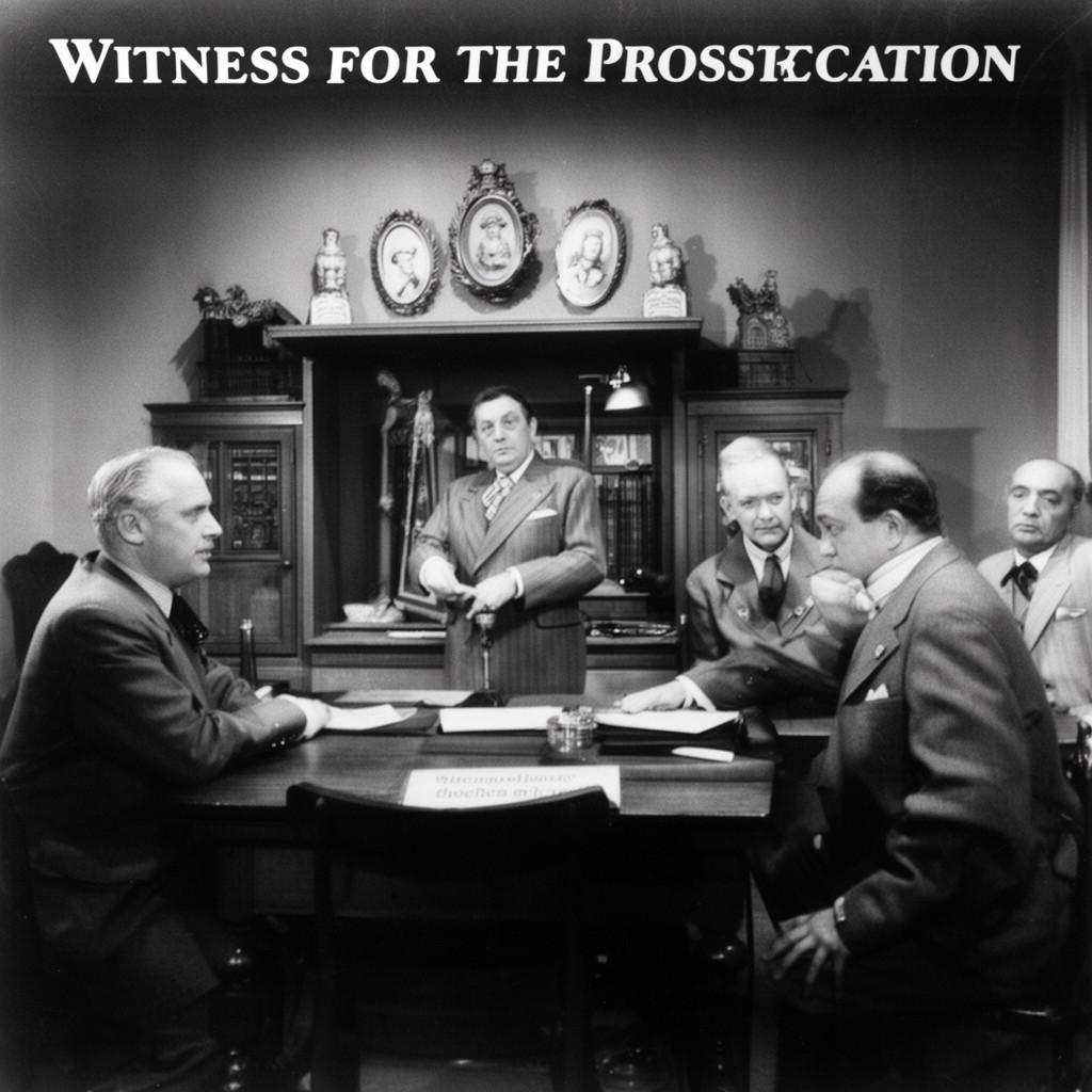 AI-generated illustration of Witness for the Prosecution