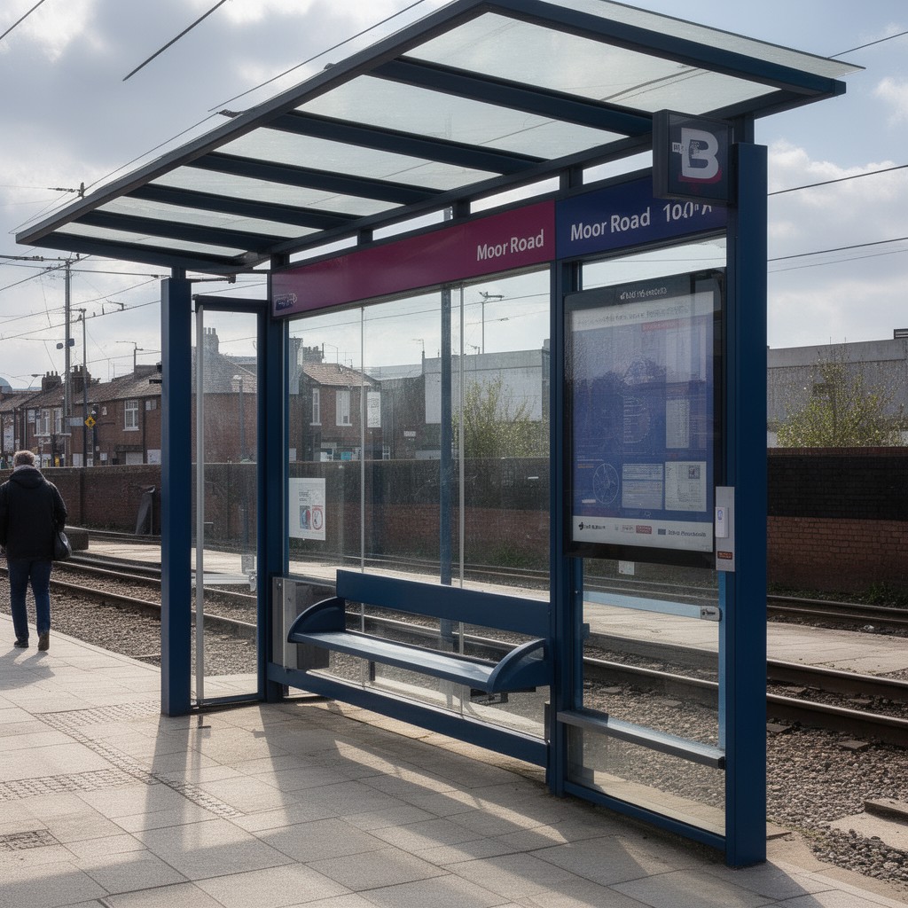 AI-generated illustration of Moor Road tram stop