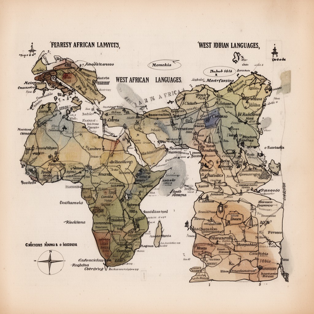 AI-generated illustration of West African languages