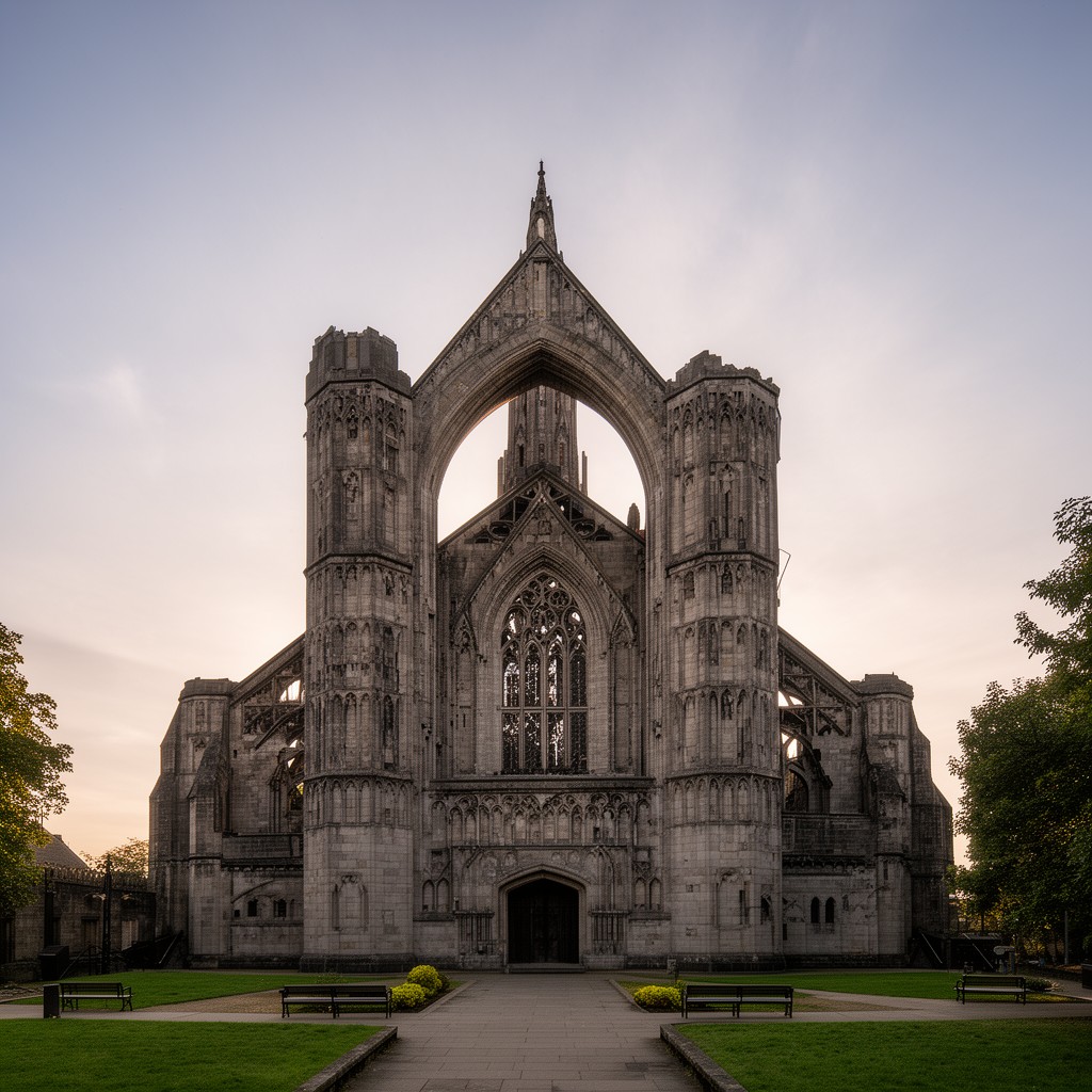 AI-generated illustration of Coventry Cathedral