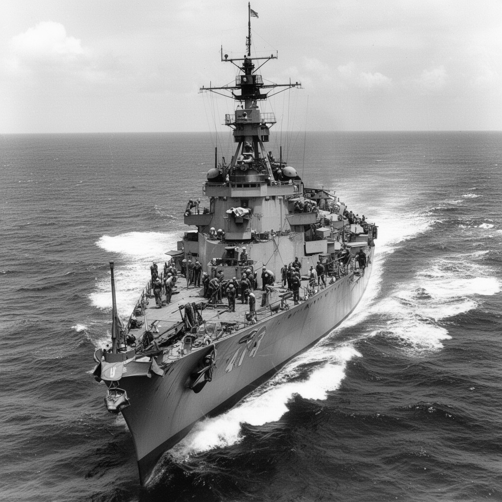 AI-generated illustration of USS Russell (DD-414)