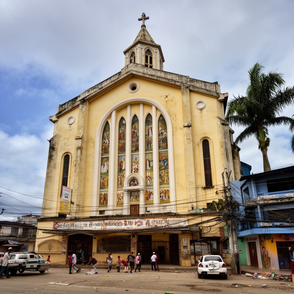 AI-generated illustration of Holy Trinity Cathedral, Port-au-Prince