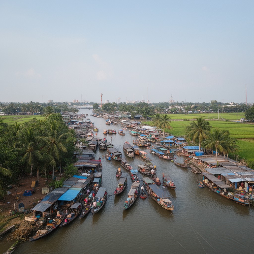 AI-generated illustration of Mekong Delta