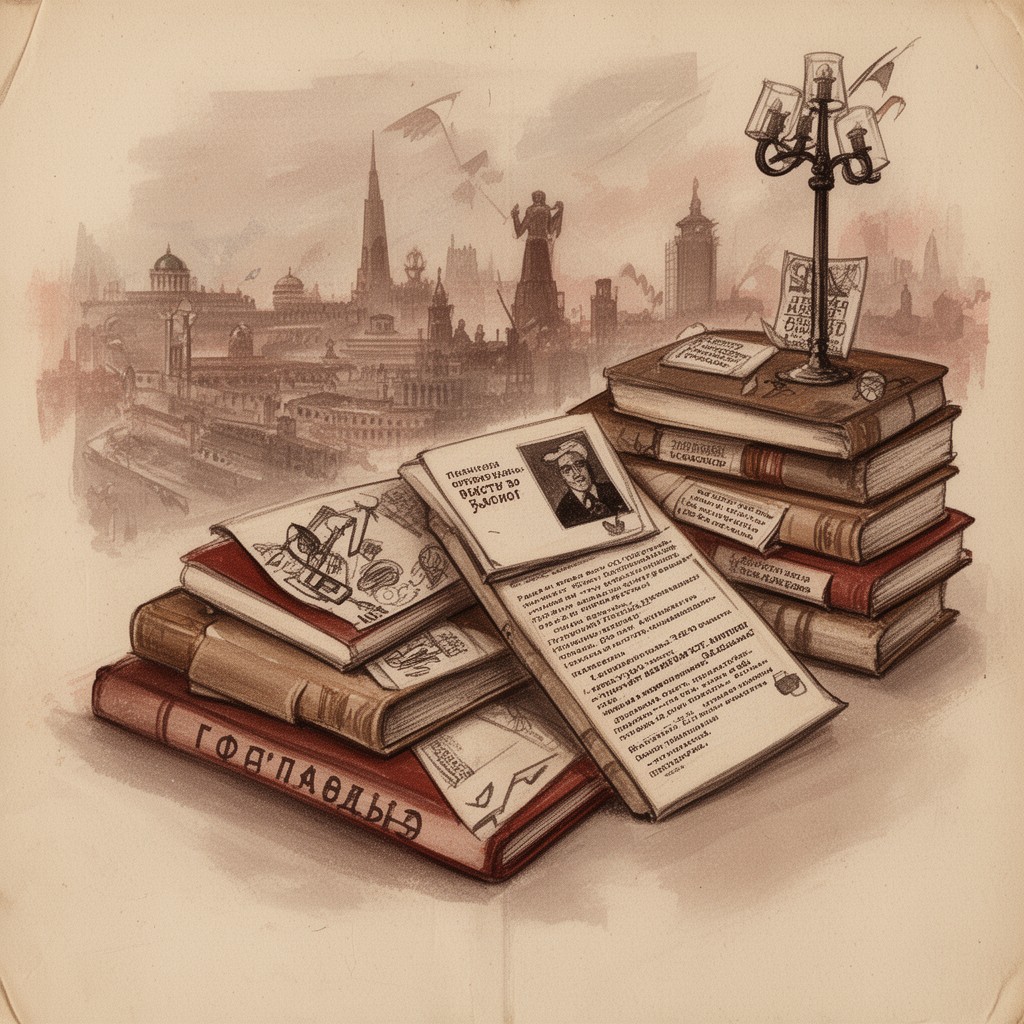 AI-generated illustration of Soviet literature