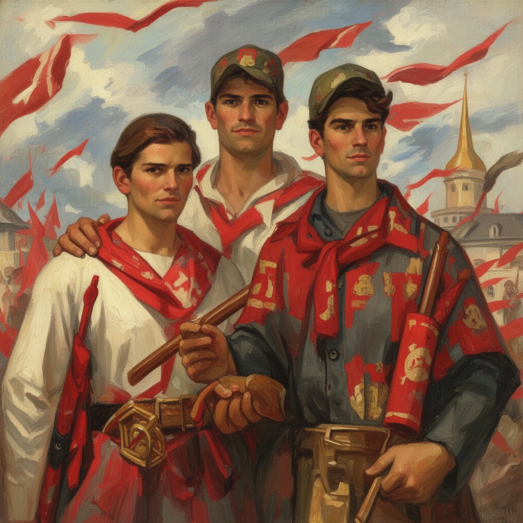 AI-generated illustration of socialist realism