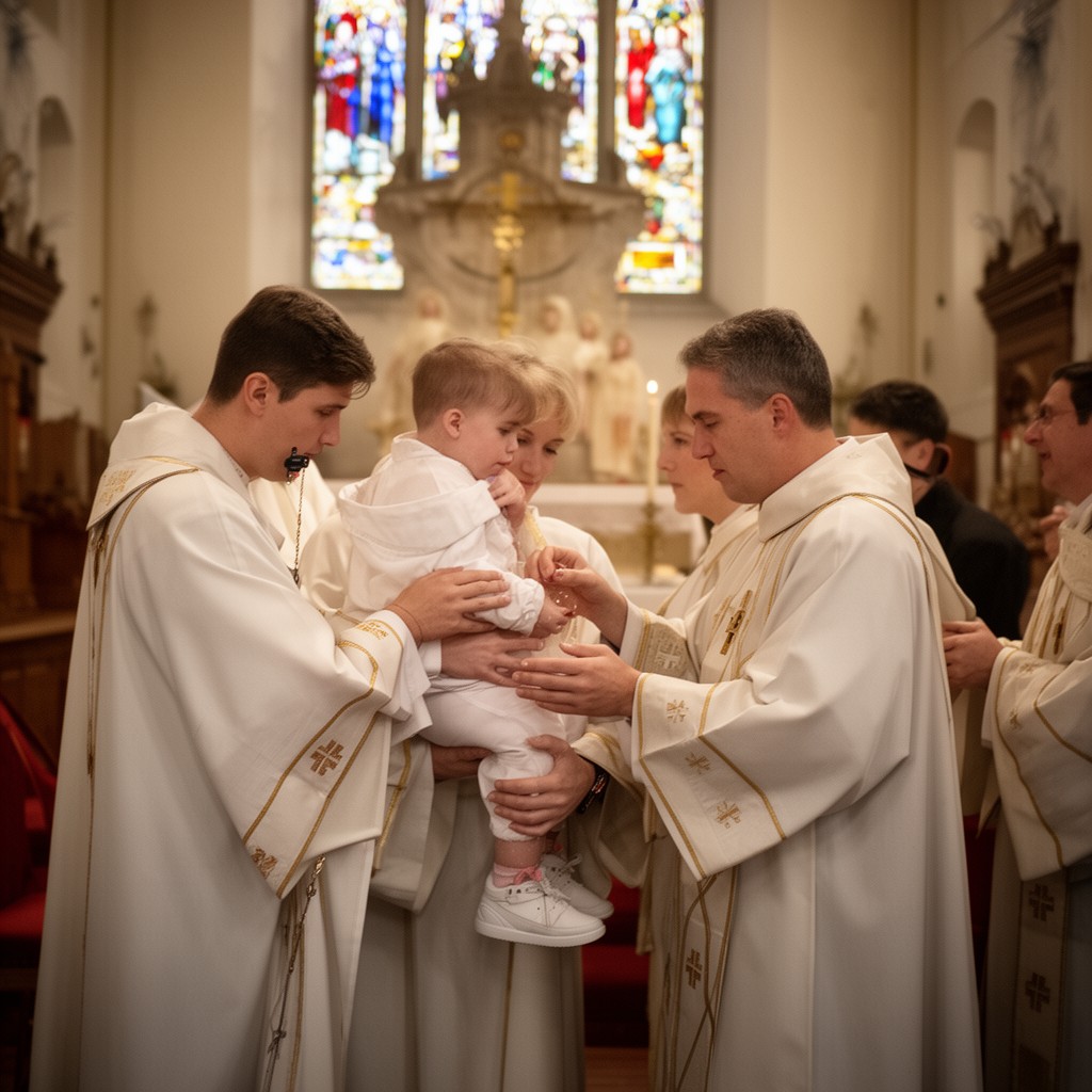 AI-generated illustration of Rite of Baptism (Roman Rite)