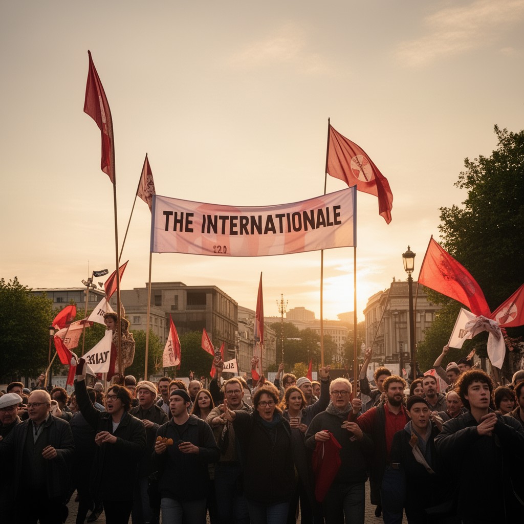 AI-generated illustration of The Internationale