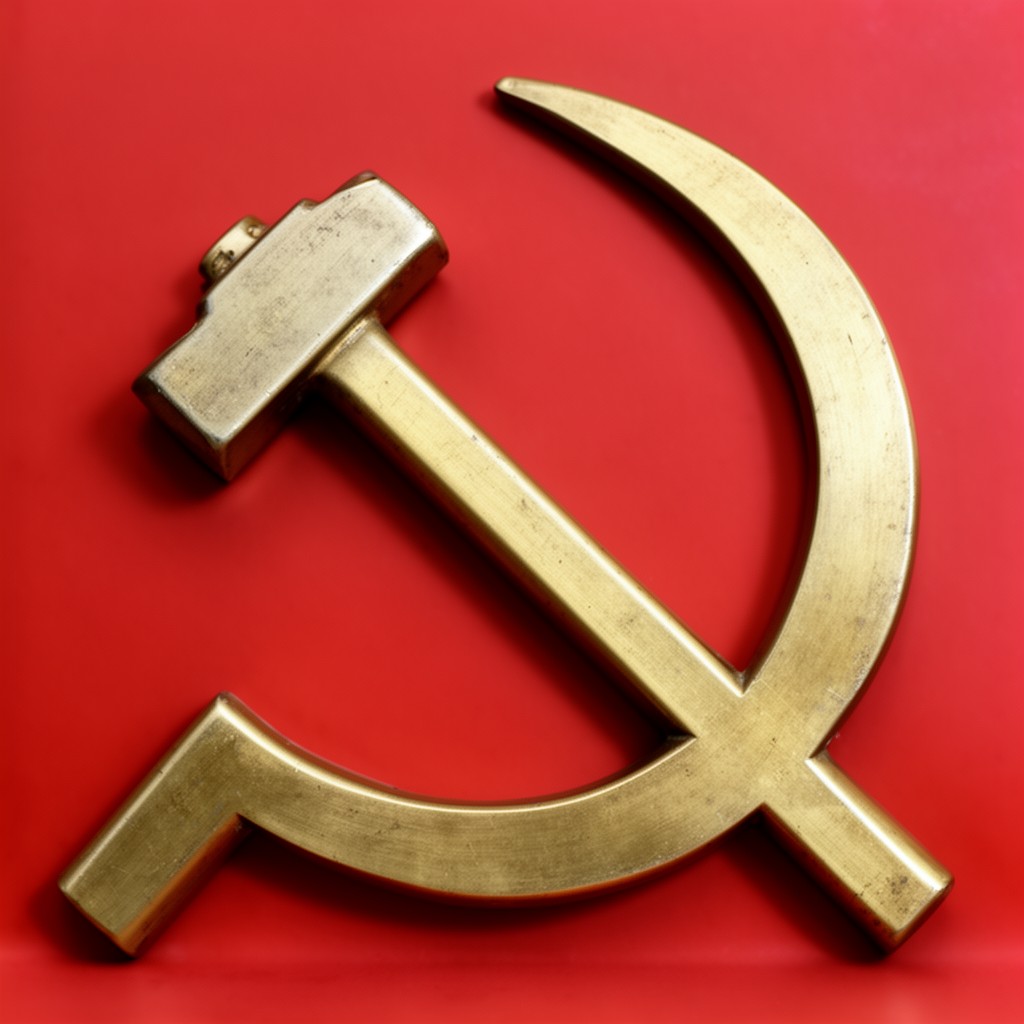 AI-generated illustration of hammer and sickle
