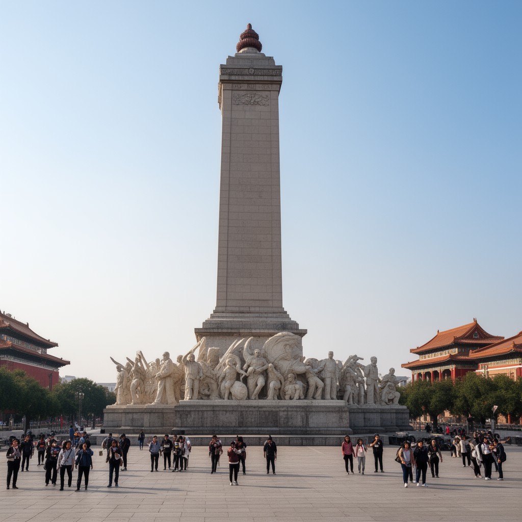 AI-generated illustration of Monument to the People's Heroes
