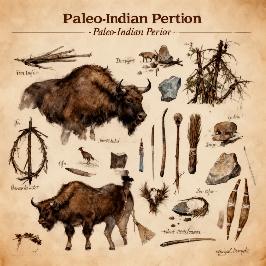 AI-generated illustration of Paleo-Indian period