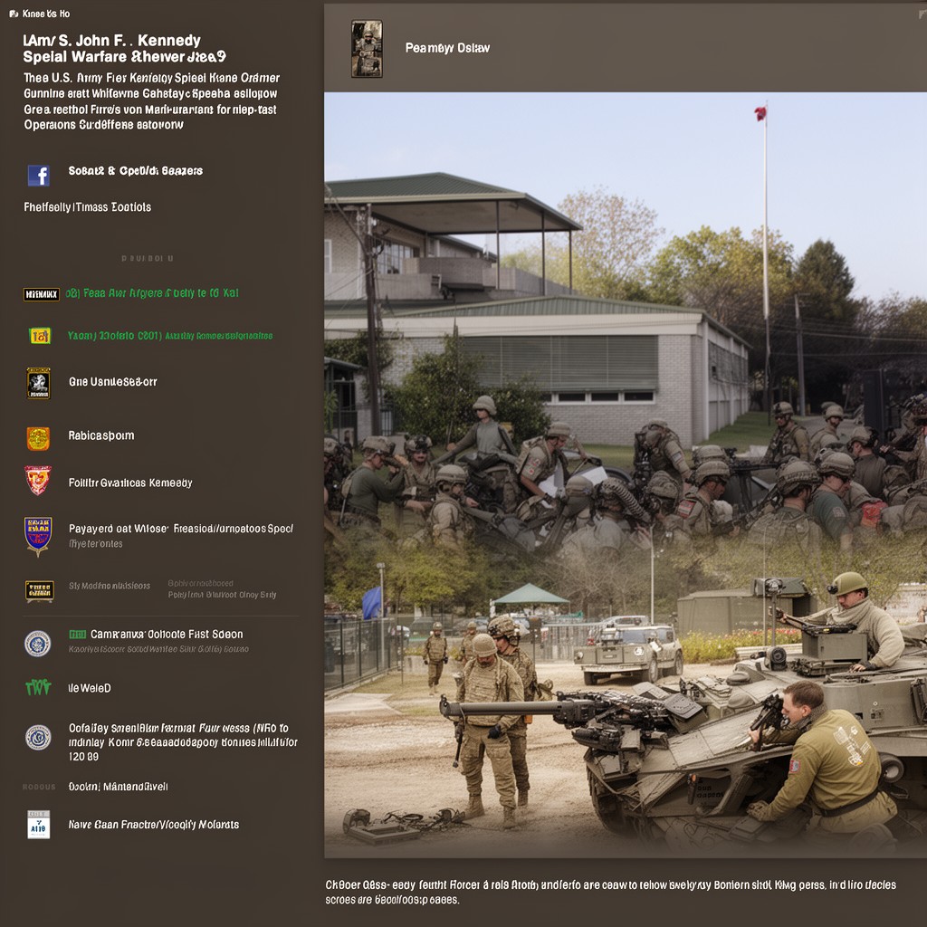 AI-generated illustration of U.S. Army John F. Kennedy Special Warfare Center and School