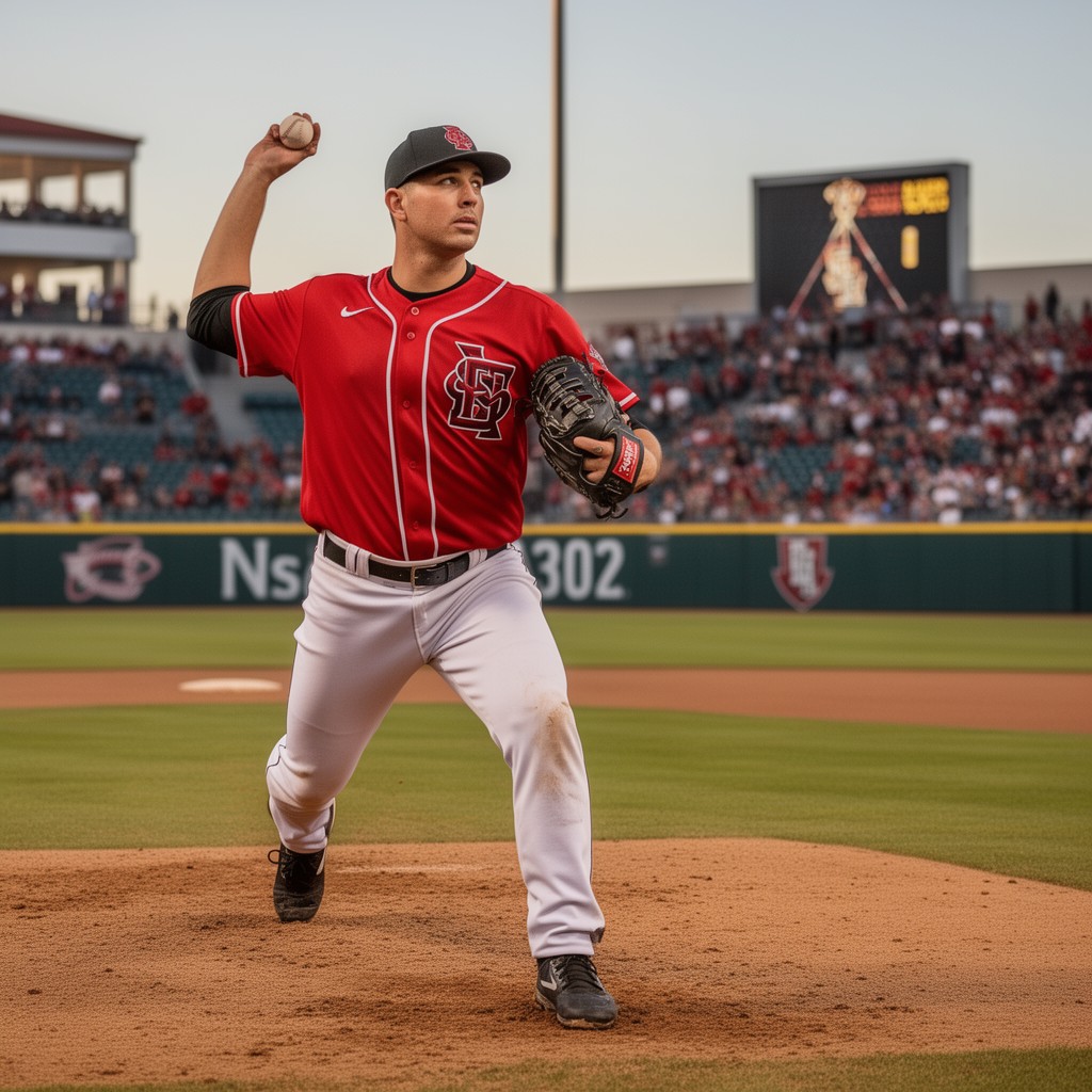 AI-generated illustration of San Diego State Aztecs baseball
