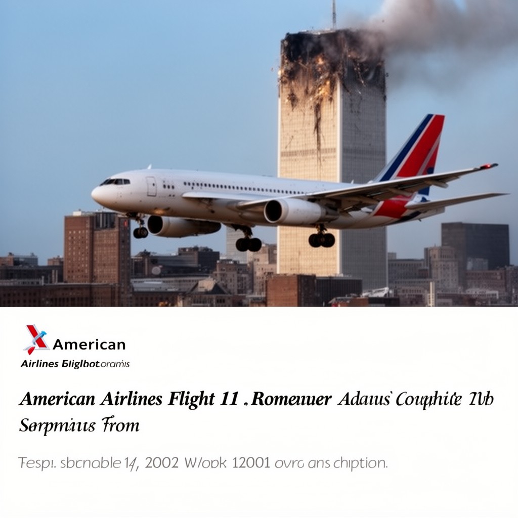 AI-generated illustration of American Airlines Flight 11
