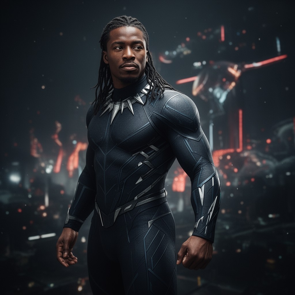 AI-generated illustration of T'Challa