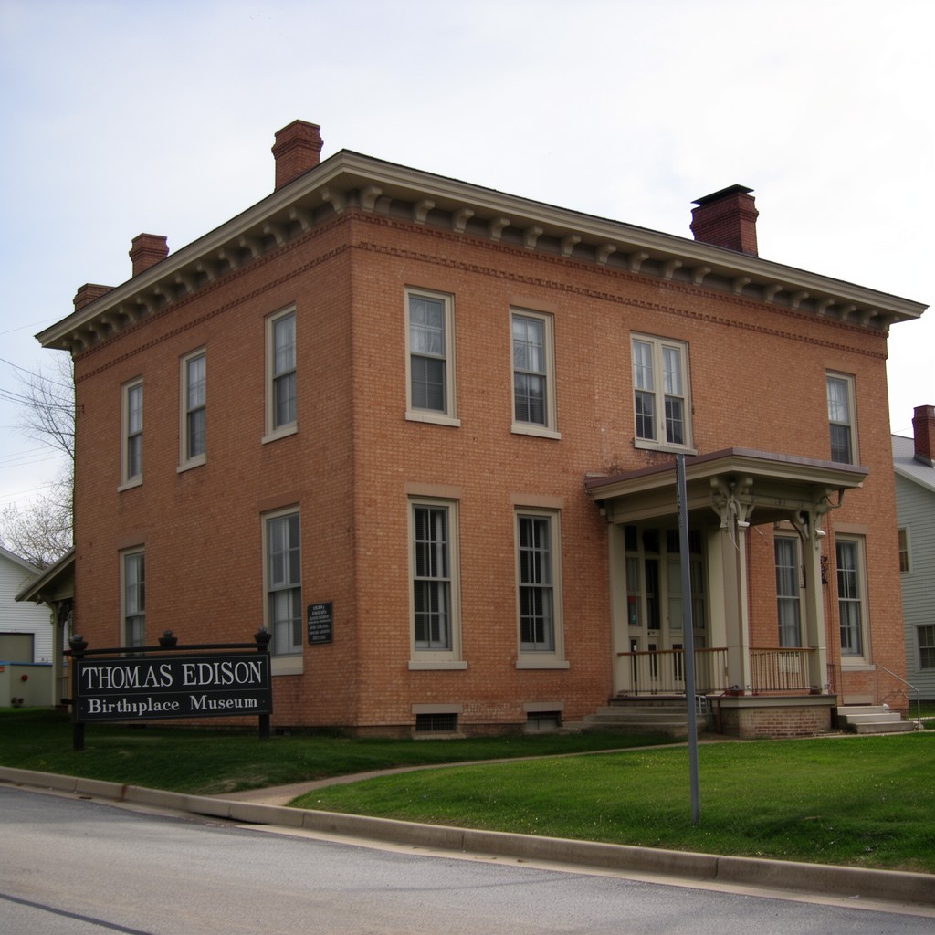AI-generated illustration of Thomas Edison Birthplace Museum
