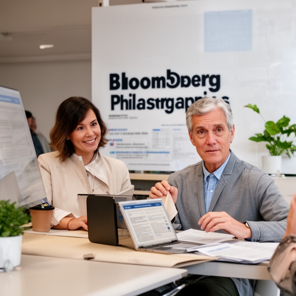 AI-generated illustration of Bloomberg Philanthropies