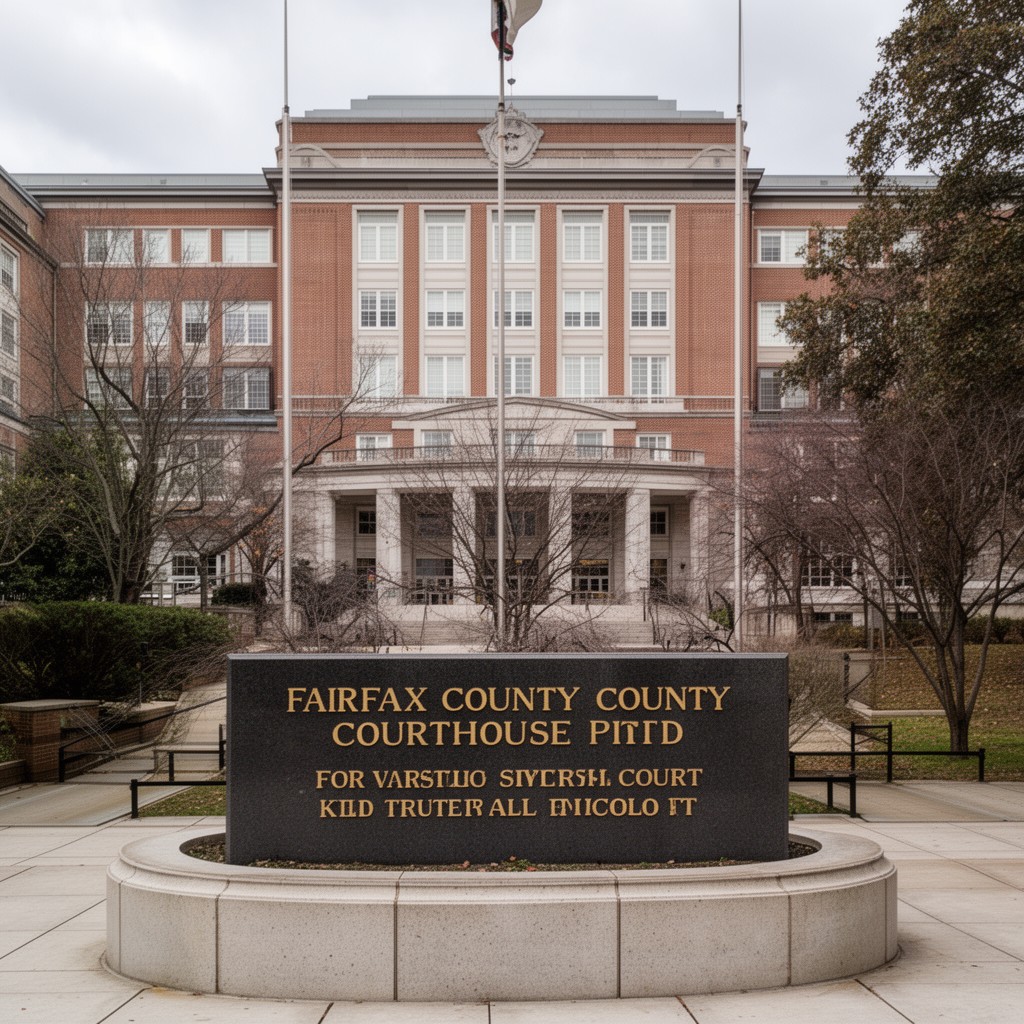 AI-generated illustration of Fairfax County Courthouse