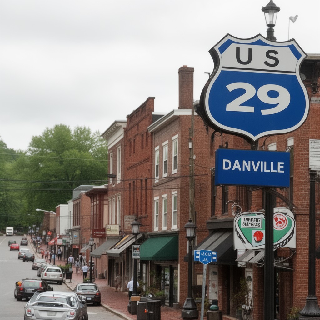 AI-generated illustration of U.S. Route 29 Business in Danville