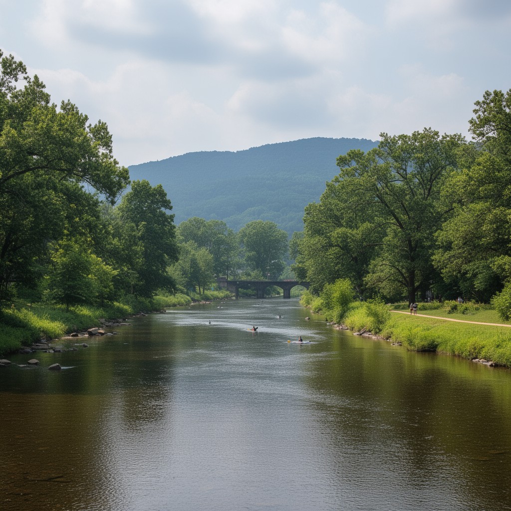 AI-generated illustration of Rivanna River near Charlottesville