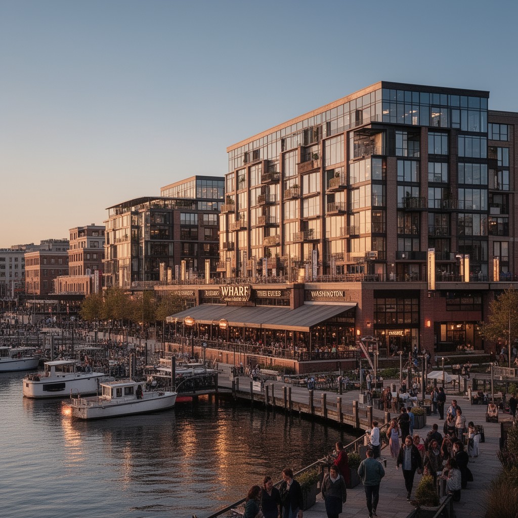 AI-generated illustration of The Wharf (Washington, D.C.)