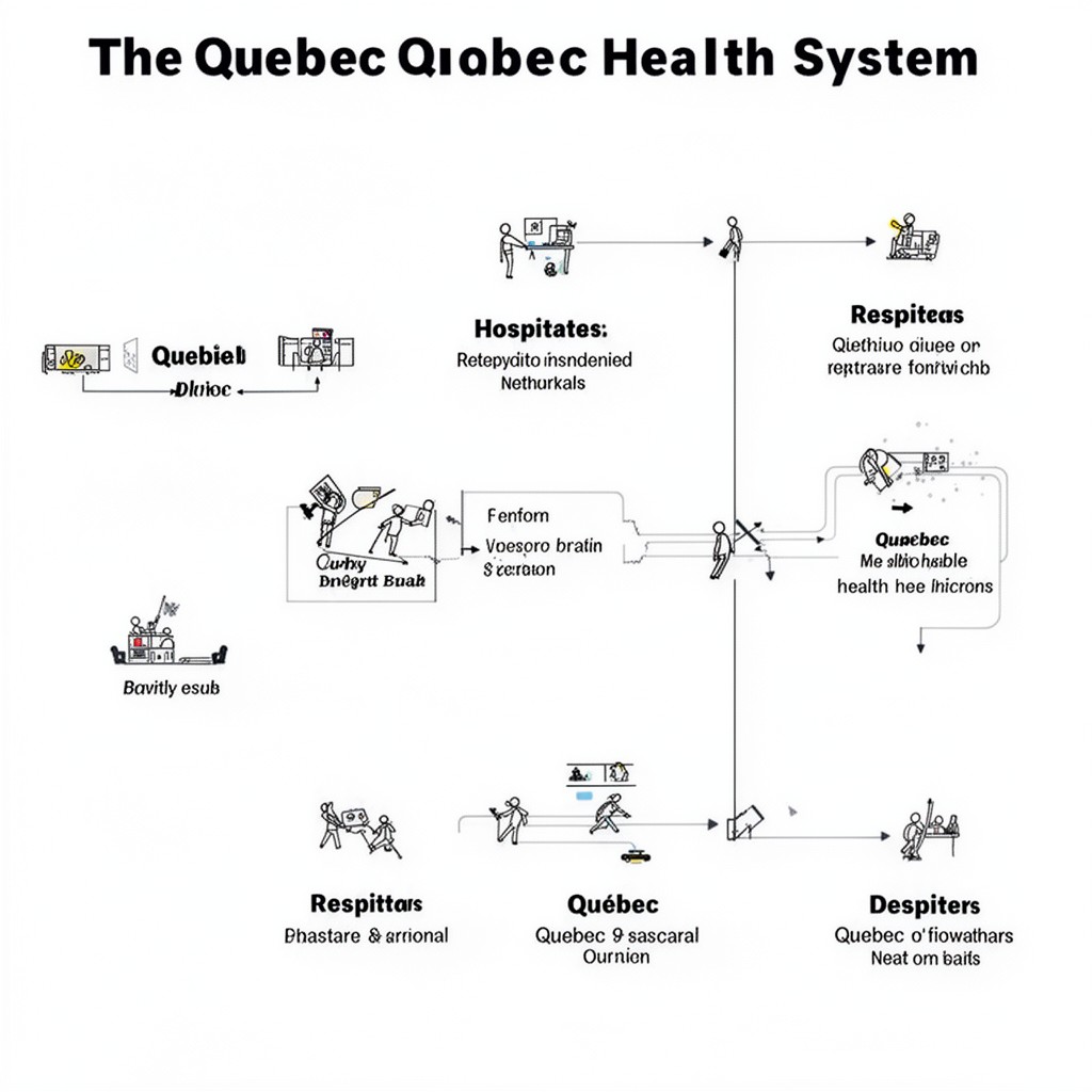 AI-generated illustration of Quebec health system