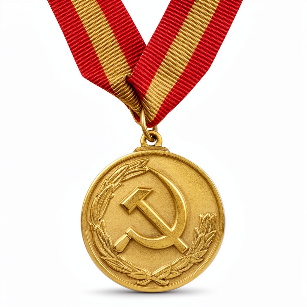 AI-generated illustration of Hammer and Sickle gold medal