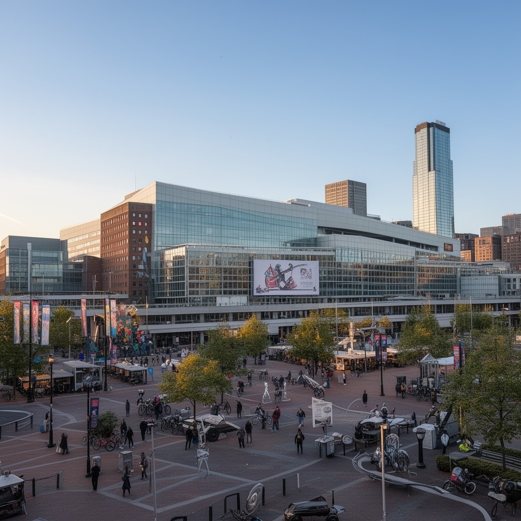 AI-generated illustration of Boston Convention and Exhibition Center