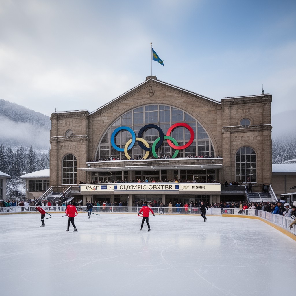 AI-generated illustration of Olympic Center (Lake Placid)