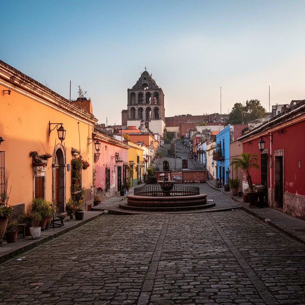 AI-generated illustration of Barrio de Santa Catarina